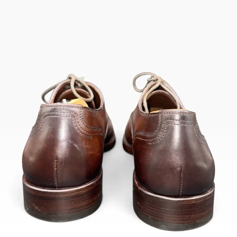 Salvatore Ferragamo Tramezza Cap Toe Oxfords Mens 9 D Brown Leather Italy 8162
